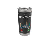New York City Is Calling Novelty Graphic Tees & Cool Designs Gobelet isotherme en acier inoxydable double paroi