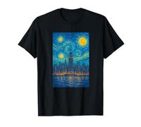 New York City Manhattan Skyline Van Gogh Style de nuit étoilée T-Shirt
