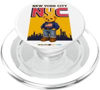 New York City NY Teddy Bear - Urban Bear with American Style PopSockets PopGrip pour MagSafe