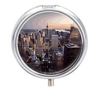 New York City Pilulier rond portable étanche pour poche sac à main et pratique au quotidien