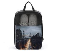 New York City Sac à chaussures de voyage résistant à l'eau avec fermeture éclair Sac à poussière pour baskets, gris, taille unique, moderne, gris, Taille unique, Moderne