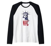 New York City Shirt, New York City Statue of Liberty Graphic Manche Raglan
