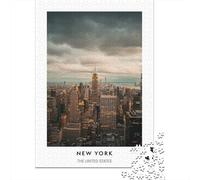 New York City Skyline 无水印 B4 2E De Fin D'année Puzzle en Bois, 1000 pièces | Pour les w nds tranquilles : Puzzle adulte 1000 pièces ; offre un défi plus long aux amateurs de puzzles patients.