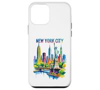 New York City Skyline Art NYC Souvenir Brooklyn Bridge Femmes Coque pour iPhone 12 Mini