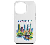 New York City Skyline Art NYC Souvenir Brooklyn Bridge Femmes Coque pour iPhone 13 Pro