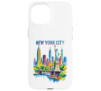 New York City Skyline Art NYC Souvenir Brooklyn Bridge Femmes Coque pour iPhone 15