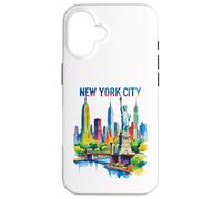 New York City Skyline Art NYC Souvenir Brooklyn Bridge Femmes Coque pour iPhone 16