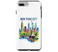 New York City Skyline Art NYC Souvenir Brooklyn Bridge Femmes Coque pour iPhone 7 Plus/8 Plus