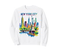 New York City Skyline Art NYC Souvenir Brooklyn Bridge Femmes Sweatshirt