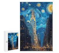 New York City Skyline at Night -1 Puzzle 1000 Pièces Educa Jouet en Bois Cadeau Unique Décoration Intérieure Jeu Éducatif Challenge Toy Adultes Et Enfants À Partir De 14 Ans 1000 PCS