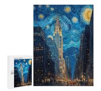 New York City Skyline at Night -1 Puzzle 1000 Pièces Educa Jouet en Bois Cadeau Unique Décoration Intérieure Jeu Éducatif Challenge Toy Adultes Et Enfants À Partir De 14 Ans 500 PCS