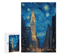 New York City Skyline at Night -2 Puzzle 1000 Pièces Educa Jouet en Bois Cadeau Unique Décoration Intérieure Jeu Éducatif Challenge Toy Adultes Et Enfants À Partir De 14 Ans 300 PCS