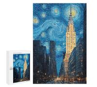 New York City Skyline at Night Puzzle 1000 Pièces Educa Jouet en Bois Cadeau Unique Décoration Intérieure Jeu Éducatif Challenge Toy Adultes Et Enfants À Partir De 14 Ans 1000 PCS