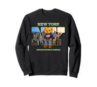 New York City Skyline & Cute Teddy Bear with NYC Graphic Sweatshirt