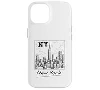 New York City Skyline - New York City Sketch Drawing Graphic Coque pour iPhone 14