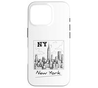 New York City Skyline - New York City Sketch Drawing Graphic Coque pour iPhone 16 Pro