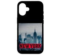New York City Skyline T-Shirt, New York Illustration Graphic Coque pour iPhone 16