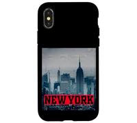New York City Skyline T-Shirt, New York Illustration Graphic Coque pour iPhone X/XS