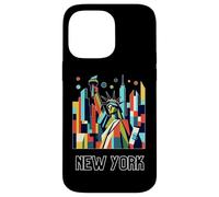 New York City Skylines NYC Statue of Liberty Cubism Art Coque pour iPhone 14 Pro Max