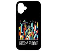 New York City Skylines NYC Statue of Liberty Cubism Art Coque pour iPhone 16 Plus