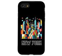 New York City Skylines NYC Statue of Liberty Cubism Art Coque pour iPhone SE (2020) / 7/8