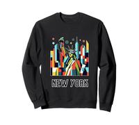 New York City Skylines NYC Statue of Liberty Cubism Art Sweatshirt