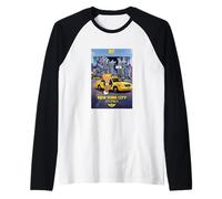 New York City Stories with Teddy Bear Behind a Yellow Taxi Manche Raglan