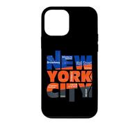 New York City Street Typographie en Bleu et Orange Coque pour iPhone 12 Mini