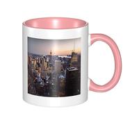 New York City Tasse à café en céramique bicolore 330 ml - Tasse à thé classique, tasse cadeau, passe au micro-ondes, au bureau et à la maison
