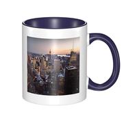 New York City Tasse à café en céramique bicolore 330 ml - Tasse à thé classique, tasse cadeau, passe au micro-ondes, au bureau et à la maison