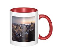 New York City Tasse à café en céramique bicolore 330 ml - Tasse à thé classique, tasse cadeau, passe au micro-ondes, au bureau et à la maison