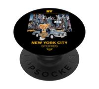 New York City Teddy Bear Stories Illustration Graphic Design PopSockets PopGrip Adhésif