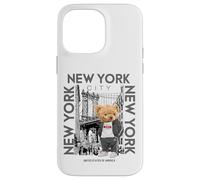 New York City Teddy Bear with The Dumbo Manhattan Bridge Coque pour iPhone 14 Pro Max