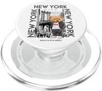 New York City Teddy Bear with The Dumbo Manhattan Bridge PopSockets PopGrip pour MagSafe