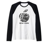 New York City The Big Apple Graphic T-Shirt, New York City Manche Raglan