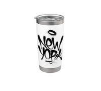 New York City with Graffiti Spray Style Illustration Graphic Gobelet isotherme en acier inoxydable double paroi