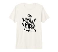 New York City with Graffiti Spray Style Illustration Graphic T-Shirt Haut de Gamme