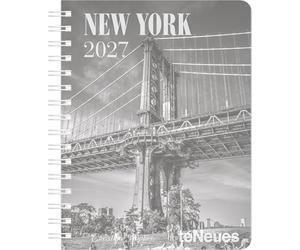 New York Diary 2027: Buchkalender 16,5x21,6 cm - Wochenplaner mit 12 Fotografien, Schutzcover, internationalen Feiertagen & preforierten Notizzetteln für Liebhaber von New York