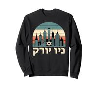 New York en hébreu étoile de David juif Horizon de New York Sweatshirt