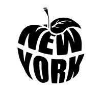New York est la métropole américaine de Big Apple, dont le nom est en forme de pomme. Stickers muraux en vinyle 54.6x62.4cm N'abîme pas le mur Noir