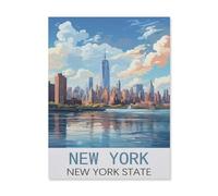 New York État de New York，Puzzles pour Adultes 1000 Pièces Puzzles pour Adultes pour Enfants Puzzle en Bois Ados Jeux Éducatifs Anti-Stress Jouet Cadeau（75x50cm）-FN41