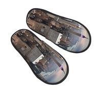 New York Fashion City Homme Femme Slippers Doux Chaussons Peluche Chaussures De Maison Pour Hiver Automne Maison M