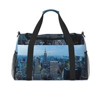 New York Fashion City Print Sac de sport de voyage pour femme - Sac fourre-tout de gym avec compartiment, sac de sport pour homme, sac fourre-tout pour femme, sac à main de week-end pour femme