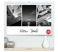 New York (hochwertiger Premium Wandkalender 2026 DIN A2 quer), Kunstdruck in Hochglanz: Die Highlights von New York City vereint in einem ganz individuellen Schwarz-Weiß-Kalender.