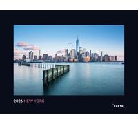 New York KUNTH Calendrier mural 2026 : calendrier mural 2026 de qualité supérieure, avec reliure à spirales, grand format (KUNTH Black Edition, 60 x 45 cm)