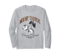 New York Leopard Print Disco Cherry Manche Longue