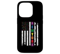 New York LGBTQ Pride Month Rainbow American Flag Gay Coque pour iPhone 14 Pro