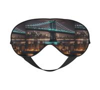 New York Manhattan Bridge Masque pour les yeux réversible double face occultant réglable doux pour dormir