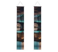 New York Manhattan Bridge Night Print Design de toile de fond pratique pour ranger des fournitures de célébration