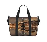 New York Manhattan Bridge Night Print Italy Flag Print Sac à main polyvalent pour voyage, sac de voyage à bandoulière pour tous vos besoins